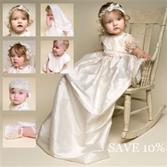 Jessica Christening Gown Set (Girl) | Silk Baptism Clothes & Dresses - Fancy Gowns & Dresses Baptism Clothes, Baptism Outfit, Dresses Fancy, Fancy Gowns, Christening Gown