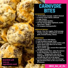 the recipe for carnivor bites is shown here