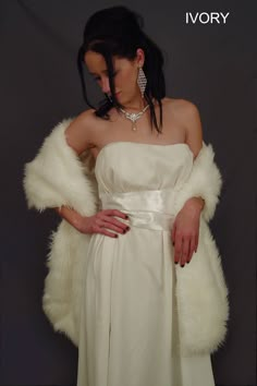 Faux fur Angora bridal wrap wedding shawl shrug stole made from extremely soft long feathery faux fur and nicely finished on the inside with high quality satin lining. Newly made and ready to ship. If you are needing more then four items from our store just let us know. We are happy to offer VOLUME DISCOUNTS We keep several in each size in stock so that we can ship all orders out ASAP! If you need more then the quantity listed just contact us and we will be happy add more to the item page for yo Fur Shawl Outfit, Fur Scarf Outfit, Faux Fur Bridal Wrap, Shawl Outfit, Fur Shrug, Wedding Shrug, Faux Fur Wrap, Evening Shawls, Bridal Cover Up