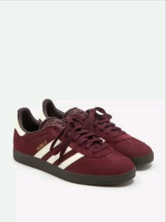 dark red Adidas Red Shoes, Red Spezial Adidas, Adidas Spezial Red, Dark Red Sneakers, Adidas Gazelle Red, Dark Red Shoes, Red Adidas Shoes, Heels Ideas, Sandals Design