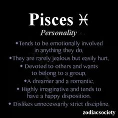 the zodiac sign for pisces is shown in black and white, with an image of