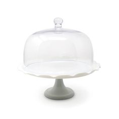 a cake plate with a glass dome on top