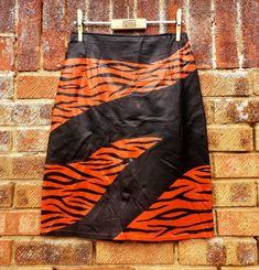 Hand painted vintage quality leather skirt Painted using permanent angelus leather paint Size small Size 8- 10 Pattern can be extended to the back or left plain Your choice Punky Color, Lace Painting, Animal Print Skirt, Leather Paint, Hand Painted Leather, Favorite Boots, Painting Leather, Colored Leather, Tiger Print