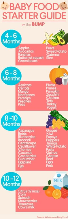 the baby food guide is shown in this image