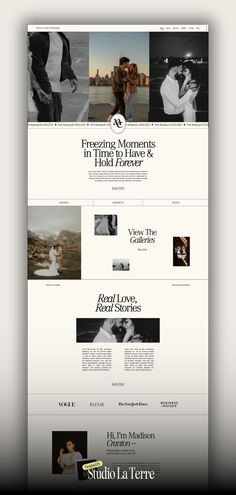 the website design for studio la terre