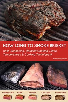 brisket
how long to smoke brisket
grilling
cooking
doneness chart Smoker Cooking Recipes, How To Cook Brisket, Time Tables, Smoker Cooking, Pellet Grill Recipes