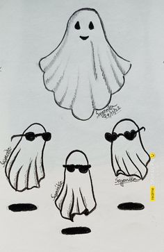 three different types of ghost faces with sunglasses