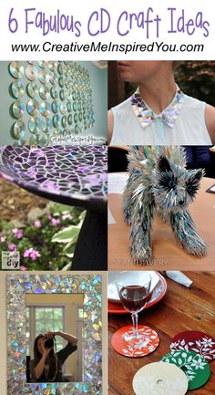 a collage of photos with the words 6 fabulous diy craft ideas on it