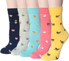 PRICES MAY VARY. Cozy and Breathable - Our womens socks are made of high quality material. Stretchy, comfortable, lightweight, wearable. Soft and gentle care for skin, the womens printed socks and cotton crew socks let you feel comfortable all the day. Suitable for - Our fun socks for women are about 23 to 25cm, suitable for women US shoe sizes 6-11. The cool socks for women are elastic make it suitable for your feet. 5 pairs cute cat socks with cute design, applicable to many occasions. Good Va Insulated Rubber Boots, Cheap Socks, Animal Socks, Cosy Socks, Cat Socks, Dog Socks, Sock Packs, Comfortable Socks, Sock Animals