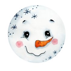 a snowman face painted on a white background