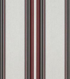 red and black striped wallpaper with vertical stripes on white fabric, suitable for use in curtains or upholstering