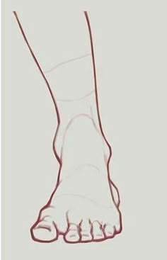 a drawing of a person's foot with long legs