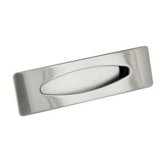 a stainless steel door handle on a white background