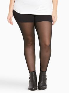 These semi-opaque tights are your new chilly day go-to’s. Not only is the fabric ultra-soft, but a mesh high waist insets keep you comfortable for all-day wear. Cotton/spandex. Wash cold; dry flat. Imported plus size tights. The best plus size women's black mesh inset leggings hosiery & socks in black. Torrid is your destination for the freshest spring and summer styles. Plus Size Mesh Leggings, Plus Size Grey Tights, Black Lace Leggings, Houndstooth Leggings, Plus Size Tights, Sequin Leggings, Black Knit Top, Lace Leggings, Mesh Leggings