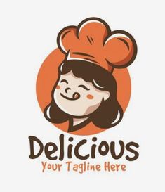 a woman with a chef's hat on her head and the words deliciouss