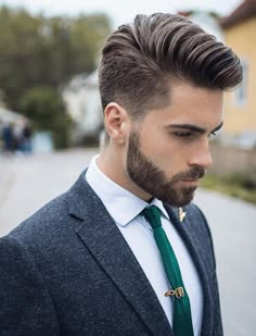 Stubble Beard, Mens Hairstyles With Beard, Mens Toupee, Mens Hairstyles Thick Hair, Beard Hairstyle, Men Haircut Styles, Beard Styles For Men, Hair Styles 2017