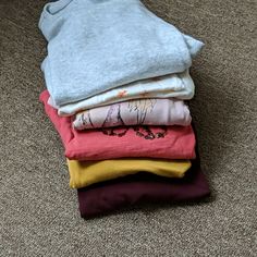 This Is A Great Bundle Of Shirts For Little Girls. The Maroon Turtleneck Is In Brand New Condition. The Yellow Turtleneck Is In Great Used Condition. The Pink Zara Shirt With The Butterfly Is In Good Used Condition. The Pink Shirt With The Women's Dresses Has A Little Stain On It Hardly Noticeable. The Short Sleeve Shirt With The Grapefruit Slices On It ,Is Maybe Worn Once. And The Gray Shirt With The Little Dots On It From Old Navy Is Brand New Without Tag Never Worn. Great Bundle For Play . Maroon Turtleneck, Yellow Turtleneck, Dr Wardrobe, Gray Shirt, Zara Shirt, The Gray, The Butterfly, Grey Shirt, Pink Shirt