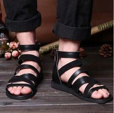 Find many great new & used options and get the best deals for Mens Gladiator Leather Open Toe High Top Sandal Boots Hollow Roman Summer Shoes at the best online prices at eBay! Free shipping for many products! Rome Beach, Gladiator Sandals For Men, Sandal Boots, High Gladiator Sandals, Mens Sandals Beach, Roman Sandals, Mens Leather Sandals, Chic Sandals, Sandals Outfit