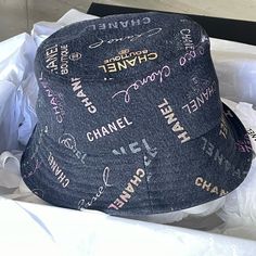 Brand New With Tags Comes With Box Guaranteed Authentic Size Small Chanel Bucket Hat, Chanel Denim, Coco Beach, Chanel Hat, Cap Logo, Chanel #1, Sun Visor Hat, Logo Hat, Cashmere Beanie