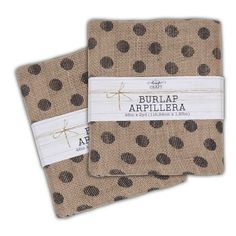 two brown and black polka dot napkins