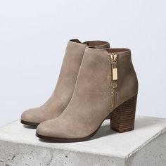 Taupe Vintage Boots Round Toe Chunky Heel Ankle Boots for Work, School | FSJ Chunky Heel Ankle Boots, Boating Outfit, Vintage Boots, If The Shoe Fits, Outfit Winter, Shoe Obsession, Shoe Fits, Stitch Fix Style, Winter Shoes