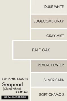 the names of different shades of gray paint