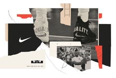 the collage shows different sports shoes and people's feet, including one in black and white