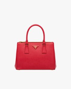 Fiery Red Prada Galleria Saffiano leather medium bag | Prada Prada Galleria Bag, Prada Store, Galleria Vittorio Emanuele Ii, Prada Galleria, Bag Prada, Medium Bag, Bag Stand, Formal Shoes For Men, Fiery Red