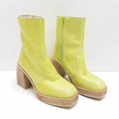 Worn A Few Times. In Excellent Condition. Thrift Manifest, Colorful Boots, Pop Aesthetic, Green Boots, Spring 2025, Free People Shoes, Platform Boots, Playing Dress Up, Style Board