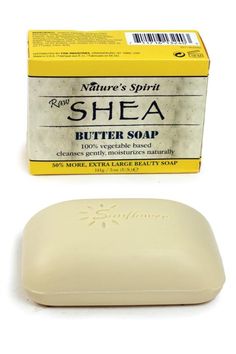 $6.00 - Raw Shea Butter used to make this all-natural soap has anti-aging properties that aid in repairing numerous skin conditions like blemishes and reduce the appearance of fine lines and wrinkles to reveal radiant, youthful-looking skin. Shea Moisture Raw Butter Soap with Coconut Oil and vitamin E blended into this rich formulation penetrate into the skin to deliver intense hydration to dry, flaky, itchy skin and keep it nourished, soft, and supple. #sheabuttersoap #sheabutterbenefits Shea Moisture, Nature Spirits, Luminous Skin, Natural Body Care