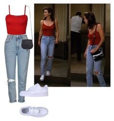 Monica from Friends 1990s Fashion Trends, Jungkook Fashion, Mode Rockabilly, 90s Outfits, Outfit Essentials, 90s Inspired Outfits, Fashion 90s, Outfit 90s, Outfits Polyvore