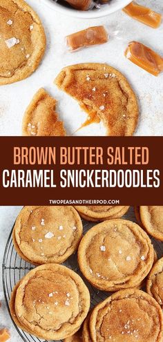 brown butter salted caramel snickkerdoodles on a cooling rack