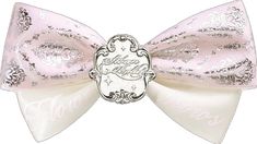 a pink and white bow with the word happily married on it's side,