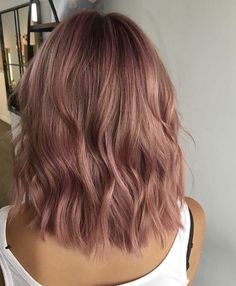 Peachy Highlights Brown Hair, Dust Rose Hair Color, Rose Gold Dark Blonde, Rose Pink Highlights Dark Hair, Natural Looking Pink Hair, Ashy Rose Brown Hair, Desert Rose Hair Color, Rosey Brown Hair Color