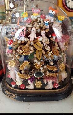 a snow globe filled with lots of little figurines