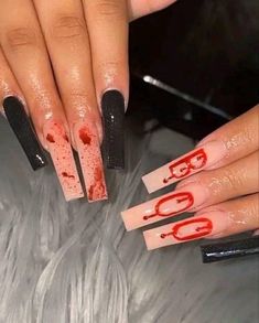 Splatter Nails, Dragon Nails, Holloween Nails, Halloween Acrylic Nails, Drip Nails, Ombre Acrylic Nails, Gel Nails Diy, Simple Acrylic Nails, Short Square Acrylic Nails