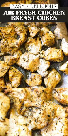 Juicy, tender and delicious air fryer chicken breast cubes are easy to make in a little over 30 minutes! This family-friendly chicken bites recipe without breading is gluten-free, easy to customize, and perfect to serve with favorite sides or use in other dishes. Cubed Chicken Breast Recipes, Cubed Chicken Recipes, Chicken Bites Recipe, Air Fryer Chicken Recipes, Air Fryer Recipes Chicken Thighs, Air Fryer Chicken Breast, Air Fryer Recipes Chicken Breast, Chicken Bites Recipes, Air Fryer Chicken Thighs