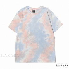 Lasaky - Stylish Tie-Dyed Ombre Loose-Fit Short-Sleeve Top for Women Soft Grunge Outfits, Harajuku Fashion Street, Tie Dye Colors, Tie Dye Designs, Tie Dye Patterns, Top For Women, Tie Dye T Shirts, Loose Tops, Color Shorts