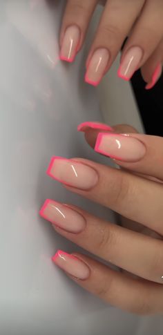 Girly Acrylic Nails, French Tip Acrylic Nails, Basic Nails, Classy Acrylic Nails, Tip Nails, Acrylic Nails Coffin Short