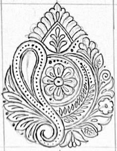 a drawing of a paisley design