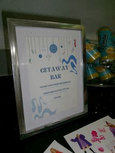 an image of getaway bar sign on the table