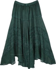 Rodeo Skirt, Marceline Fashion, Whimsigoth Room, Groovy Fits, Glitter Embroidery, Whimsical Gothic, Embroidery Green, Dark Skirts, Travel Fits