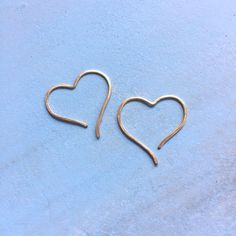 Small heart hoops, sterling silver heart earrings, gold heart earrings, wire heart earrings, open he Wire Heart Earrings, Unique Hoop Earrings, Gold Heart Earrings, Sterling Silver Heart Earrings, Wire Heart, Gold Heart Earring, Geometric Hoop Earrings, Clever Gift, Contemporary Earrings