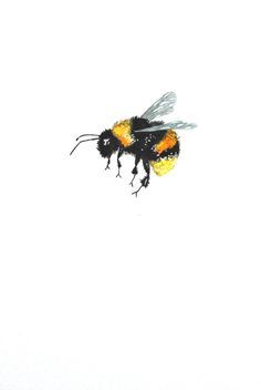 a drawing of a bee flying in the sky