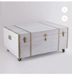 the trunk is white with gold trimmings