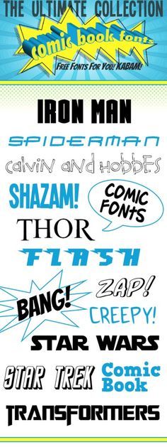 the ultimate collection of comic font and numbers