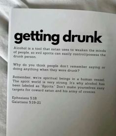 an open book with the words getting drunk written on it