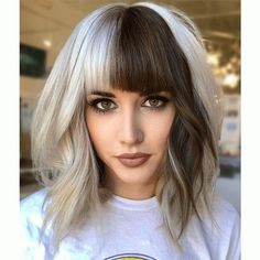 Edgy Hairstyles For Medium Hair, Oc Hair, Edgy Hairstyles, Half And Half Hair, Hair Doo, Two Toned Hair, Edgy Haircuts