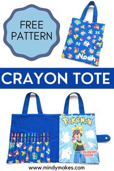 two bags with crayon tote on them