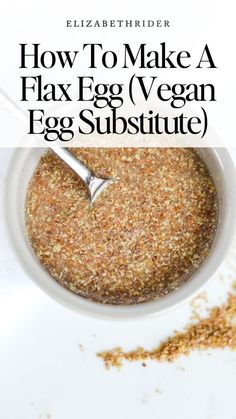 how to make a flax egg vegan egg substitue in a bowl